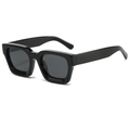 Lunettes de soleil oversize noires à monture épaisse minimaliste avec verres gris foncé - Monture Noir Brillant Verres Gris
