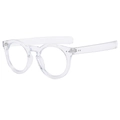 Modern oval transparent anti-blue light glasses with rivet details and clear frames - Transparent Frame Clear Lens