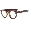 Classic oversized tortoiseshell round frame sunglasses with stylish silver rivet details - Tortoise Frame Clear Lens