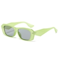 Retro polygon sunglasses with light green translucent frame and dark gray lenses for men and women - Jelly Green Frame Light Grey Lens