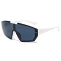 Lunettes de cyclisme oversize futuristes avec monture noire et branches blanches chic - Standard / Standard (incluant facture TVA 13 %) monture blanche verres gris complet