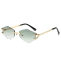 Lunettes de soleil sans monture avec verres dégradés verts et monture dorée - Standard / Standard (incl. 13 % TVA) monture dorée verres dégradés verts