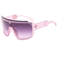 Outdoor sports oversized sunglasses with pink gradient lenses and hexagon temple detail - Jelly Pink Frame Pink Gradient Lens