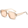 Lunettes de soleil aviateur rétro surdimensionnées avec monture orange transparente - Standard / Standard - Monture champagne avec verres marron clair