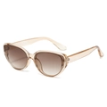 Cat eye sunglasses in translucent champagne frame with gradient brown lenses - Regular / Standard Champagne Frame with Gradient Tea Lenses