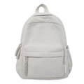 Minimalist light gray corduroy backpack with large capacity and soft vertical texture - Light Gray