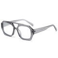 Lunettes de soleil à double pont irrégulières avec monture géométrique gris transparent - Standard / Régulier (TVA de 13 % incluse) Monture gris transparent Verres blancs