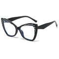 Cat eye glasses in black TR90 frame with white polka dot detail and clear lenses - Glossy Black Polka Dot