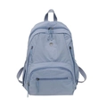 Zaino da viaggio in nylon azzurro da donna con tasche multiple e ampia capacità - Blu