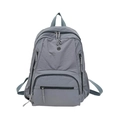 Zaino in nylon grigio impermeabile con tasche multiple e grande capacità interna - Grigio