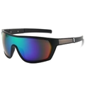 Occhiali da sole sportivi con montura nera opaca e lenti specchiate sfumate - Regolare / Montatura Nera Specchio Verde
