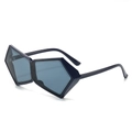 Gafas de sol geométricas azul oscuro con montura gruesa brillante y lentes de color azul - Montura Azul Lentes Grises