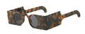Gafas de sol cuadradas de carey con lentes redondas y montura con estampado de leopardo - Montura Leopardo Lente Gris