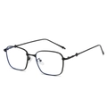 Classic black square frame sunglasses with metal details and blue light blocking lenses - Regular / Black Frame Clear Lenses