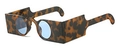 Gafas de sol retro con montura de carey gruesa y lentes redondas azules - Montura de Leopardo Lente Azul