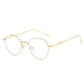 Retro golden metal thin frame oval sunglasses with clear lenses and minimalist design - Regular / Regular Gold Frame Clear Lenses (Incl. 13% VAT Invoice)