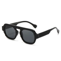 Lunettes aviateur noires à monture nervurée verticale et verres gris translucides - Monture Noire Verres Gris