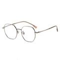 Montatura per occhiali geometrica in titanio ultraleggero oro rosa per un look retrò - Canna di Fucile