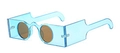Cyberpunk square sunglasses with transparent blue frame and round brown lenses - Regular / Regular (Inc. 13% VAT) Blue Frame Brown Lens