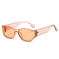 Lunettes de soleil carrées orange surdimensionnées avec monture et verres translucides - Standard / Monture Champagne Verres Orange