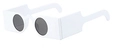 White square frame sunglasses with round dark lenses in a minimalist retro style - Regular / Regular (Incl. 13% VAT) White Frame Grey Lenses