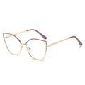 Montatura occhiali cat eye in metallo dorato con smalto rosa e dettagli in perle - Oro Rosa