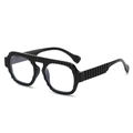 Lunettes de soleil pilote noires avec monture géométrique et style rétro - Monture Noire Verres Transparents