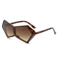 Gafas de sol geométricas grandes de carey con cristales degradados en marrón - Montura de Leopardo Lentes Marrones Degradadas