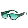 Lunettes de soleil carrées vert foncé avec branches larges et verres dégradés tendance - Standard / Monture Verte / Verres Verts