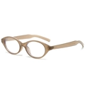 Montatura per occhiali ovale traslucida marrone chiaro in materiale leggero TR90 - Montatura Cachi / Lente Chiara (Anti-Luce Blu)