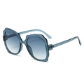 Damen Schmetterlings-Sonnenbrille mit transparentem blauem Rahmen und Verlaufsgläsern - Normal / Blauer Rahmen / Blaue Gläser