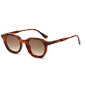 Vintage oval sunglasses with tortoiseshell frames and brown gradient lenses for women - Leopard Frame Gradient Brown Lens