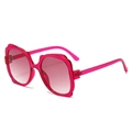 Überdimensionale Schmetterlings-Sonnenbrille mit rosa Rahmen und Verlaufsgläsern - Normal / Rosaroter Rahmen Rosa Gläser