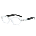 Oval blue light blocking glasses with clear frames and black gradient temples for women - Transparent Frame / Clear Lens (Anti-Blue Light)
