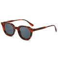Retro tortoise shell sunglasses with dark grey lenses in a classic chunky frame - Leopard Frame Grey Lens