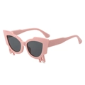 Pink butterfly cat eye sunglasses with liquid drop crystals and dark grey lenses - Pink Frame Grey Lens