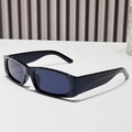 2024 Retro kleine rechteckige Sonnenbrille mit schwarzem Rahmen und dunklen Gläsern - Normal / Schwarzer Rahmen Graue Gläser