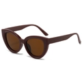 Occhiali da sole cat-eye oversize con montatura bordeaux e lenti marroni da donna - Regolare / Montatura Bordeaux Lenti Marroni