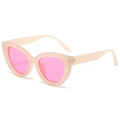Chic cat eye sunglasses with translucent light pink frames and matching peach pink lenses - Regular / Regular (13% VAT) Jelly Pink Frame & Pink Lenses