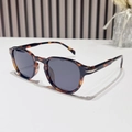 Gafas de sol ovaladas retro de carey con lentes grises y remaches metálicos plateados - Régulier / Montura Leopardo Lente Gris
