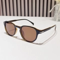 Gafas de sol polarizadas ovaladas retro con montura negra de carey y lentes marrones - Régulier / Montura Té Lente Té