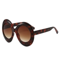Ovale XXL Sonnenbrille mit braunem Schildpatt-Rahmen und Verlaufsgläsern im Retro-Stil - Leopard-Rahmen Braune Verlaufsgläser