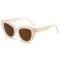 Oversized cat eye sunglasses with cream white matte frame and brown lenses - Regular / Standard (incl. 13% Tax) Jelly Pink Frame Brown Lenses