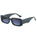 Fashionable square sunglasses with thick black frame and purple-blue gradient lenses - Regular / Blue Frame Gray Blue Lens