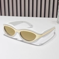 Vintage cat eye sunglasses with thick white frame and golden reflective lenses - Regular / Standard (Incl. 13% VAT) White Frame Gold Coating