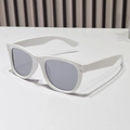 White square frame sunglasses with purple translucent lenses and silver rivet details - Regular / Regular (Incl. 13% VAT) White Frame with White Mercury Lenses