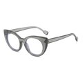 Occhiali cat-eye grigio trasparente anti luce blu con cerniere in metallo robuste - Grigio Trasparente