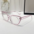 Chic cat-eye blue light blocking glasses with pink accents and heart-shaped hollow temple tips - Purple Frame