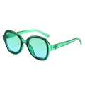 Lunettes de soleil rétro chic avec monture vert transparent et verres dégradés pour l'été - Standard / Standard (TVA 13 % incluse) Monture verte / Verres verts