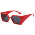 Lunettes de soleil carrées rouges modernes avec verres foncés au look audacieux - Monture Rouge Verres Gris